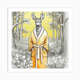 Deer In Bathrobe 12 Art Print