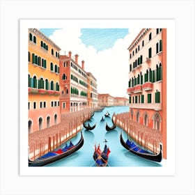 Venice Gondolas 7 Art Print