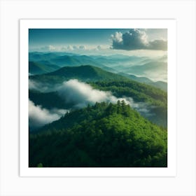 Sunrise Over The Blue Ridge Mountains Art Print