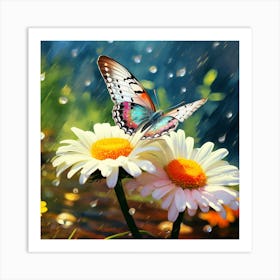 Butterfly In The Rain Art Print