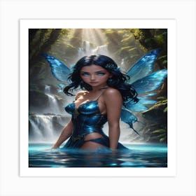 Blue Sparkle Fairy Art Print