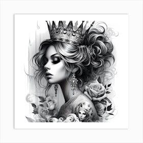 Queen Of Roses Art Print