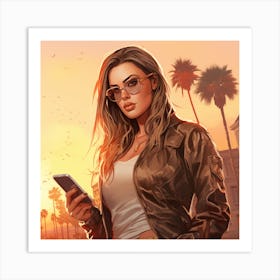 Grand Theft Auto Khloe kardashian Art Print