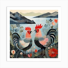 Bird In Nature Chicken 12 Art Print