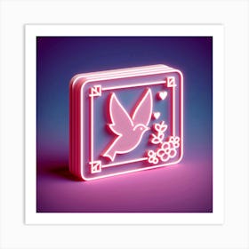 Dove neon Art Print