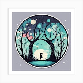 Couple In The Forest Art Print