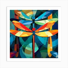 Dragonfly Abstract Painting Art Print