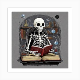 Skeleton Reading Book 2 Art Print