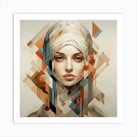 Abstract Geometric Hungarian Woman 02 Art Print