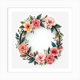 Floral Wreath 11 Art Print