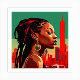 Woman With Dreadlocks Art Print