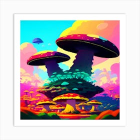 Psychedelic Mushrooms Art Print