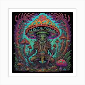 Psychedelic Mushroom Dragonborn 1 Art Print