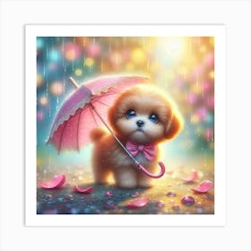 Puppy In The Rain 4 Art Print