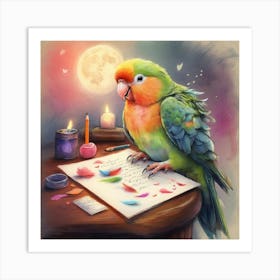 Lovable Parrot Art Print