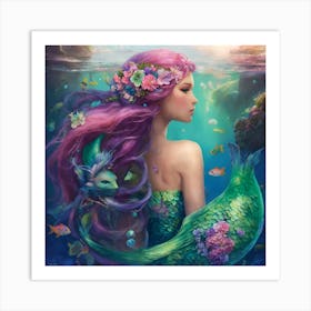 The enchanting mermaid. Art Print