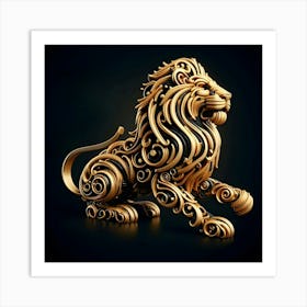 Golden Lion 3 Art Print