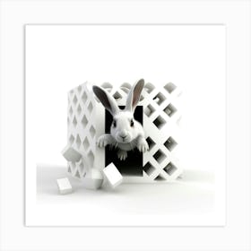 Rabbit In A Cube Art Print