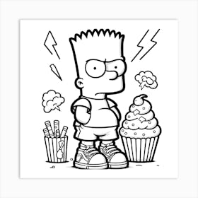 Simpsons Coloring Pages Art Print