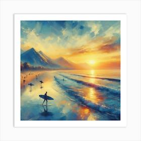 Sunset On The Beach 2 Art Print