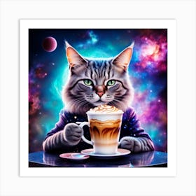 Cosmic Catfeine 2 Art Print