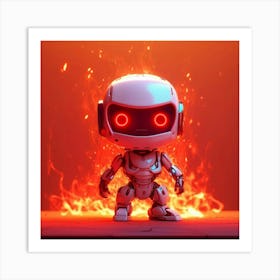 Robot With Red Eyes Art Print