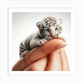 White Tiger Cub 1 Art Print