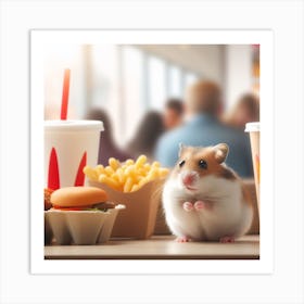 Fast Food Hamster Art Print