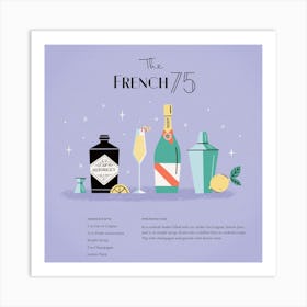 French 75 Cocktail – Art Print Art Print