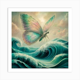 Butterfly In The Ocean Art Print