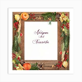 Calligraphy Style Script Rendering Of A Christmas Themed Message Set Within An Ornate Wooden Frame 2 1 Art Print