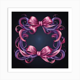 Vector Decorative Ornamental Ribbon Bow Curled Twisted Elegant Delicate Stylish Adorned F (2) Art Print