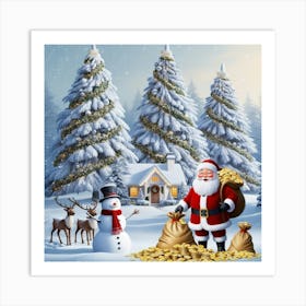 Santa Claus In The Snow 3 Art Print