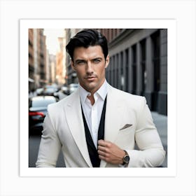 Man In A White Suit 2 Art Print