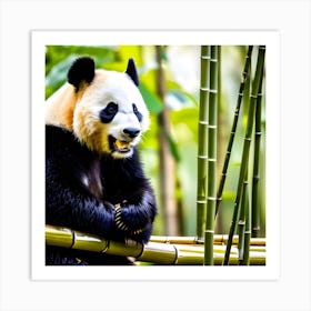 Panda Bear In Bamboo Forest 2 Art Print