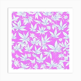 Marijuana Leaves On A Pink Background Art Print