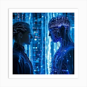 An Avant Garde Representation Of An Advanced Cyber Intelligence System Entwined With Concepts Of Me (6) Art Print