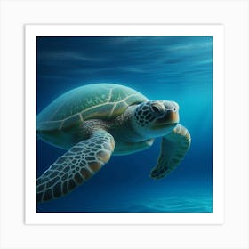 Sea Turtle - Sea Turtle Stock Videos & Royalty-Free Footage 1 Art Print