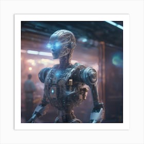 Robot In Space 8 Art Print