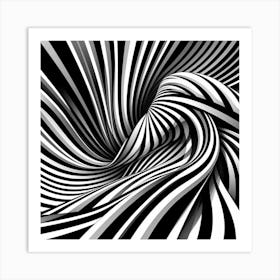 Black and white optical illusion 2 Art Print