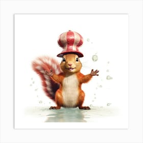 Squirrel In A Hat 1 Art Print