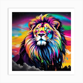 Colorful Lion 4 Art Print