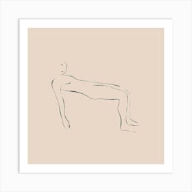 Nude drawing of a woman lying down Art Print