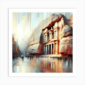 Brush Painting Old Petra In Jordan 2 Art Print