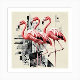 Flamingos Art Print