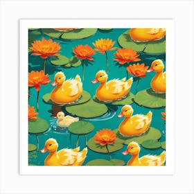 Ducks In Water 4 Art Print