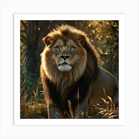 Lion In The Woods Art Print