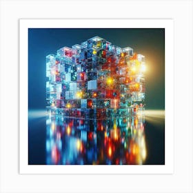 Abstract Cubes Art Print