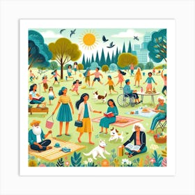 Picnic In The Park Art Print