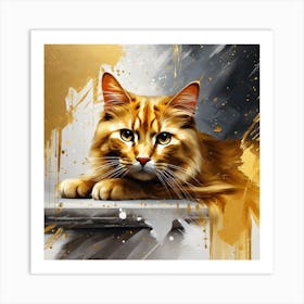 Golden Cat 29 Art Print